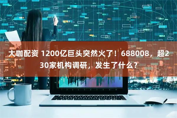 大咖配资 1200亿巨头突然火了！688008，超230家机构调研，发生了什么？